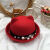 曼纳格帽子绅士帽子时尚猫耳朵珍珠毛呢帽子米奇毛呢礼帽圆英伦 耳朵款酒红色 52cm  适合2-4岁