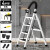 阿笛莫（ADIMO） 梯子加厚碳钢人字梯四步折叠梯加宽踏板登高工程梯铁踏板白色