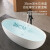 浪鲸卫浴一体独立式人造石浴缸家用双人情侣酒店椭圆型成人洗浴盆 (新款PMMA)(鹅蛋形)薄边人造石浴 1.3m