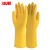 冰禹 牛筋乳胶手套 橡胶劳保手套加厚100克耐磨实验清洁手套 M码（5双/打）BYS-367