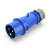 IEC309工业插头插座航空插头连接器单相电3芯16A32A防尘防水IP44 蓝色 16A公头(三芯) 蓝色  16A公头(三芯