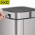EKO 自动智能感应开盖垃圾桶 办公室客厅卫生间带盖大号不锈钢方圆桶 EK9252RP-MBS-6L 雅黑【锂电池款】