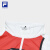 FILA 斐乐官方女士梭织外套2024夏新款网球运动撞色宽松立领上衣 玉石白-WT 165/84A/M