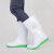 白色雨鞋男防水鞋男款高筒耐磨防滑雨靴水靴女中高筒胶鞋卫生靴 绿底水鞋 43