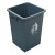塑料无盖垃圾桶工业用垃圾箱公园物业小区分类桶60L20L30L50升100 20升灰色无盖