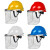 安全帽带面罩全脸防护透明PVC铝包边烧焊防飞溅防冲击打磨面屏 黄色安全帽+支架+6张屏