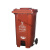 定制适用于240L上海干湿分类垃圾桶户外商用大容量大号脚踩带轮带 120L加厚桶带轮咖啡色湿垃圾