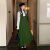 美丝柚扎染连衣裙奶系穿搭早秋绿色灯芯绒背带裙女法式衬衫甜美减龄两件 绿色套装 S