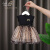 法比兔（FANBEETO）韩版女童棉蓬蓬裙子超仙洋气网纱公主裙 黑色 80cm