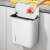壁挂式垃圾桶卫生间厨房厕所客厅带盖专用筒有盖夹缝厨余翻盖 白7L送垃圾袋橱柜门通用