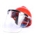 约巢电焊防护罩面罩安全帽式焊工专用防护面罩面具防烤脸护脸全脸焊帽 透明款+红色V型ABS透气安全帽