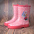 雨鞋冰月奇缘公主粉红色女童雨靴水鞋雨鞋四季可穿子鞋 粉红色 偏大一码 23码