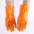 耐酸碱工业劳保手套橡胶手套加厚耐用防腐蚀化工塑胶耐磨胶皮防水 橘色颗粒款