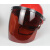 电焊面罩安帽式防护面罩面屏打磨防飞溅焊工隔热焊帽头戴式面具 防刮擦-绿色+V型红色ABS安帽
