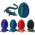 奇乐树3D打印龙蛋创意2024龙年玩具摆件模型关节龙水晶夜光玩具手办礼物 龙蛋套装【镭射红】