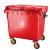 660升垃圾桶户外环卫垃圾车手推车超大型垃圾中转箱1200L1100L400 红色 660L