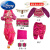 迪士尼六一儿童印度舞蹈演出服幼儿异域风情天竺少女新疆肚皮舞表演服装 玫红色七件套 100