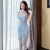 CDYY女裙名媛两件设计感假10490套装气质2024修身蕾丝夏季连衣裙 蓝色 S