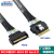 MCIO转slimsas连接线SFF-8654X8转接线PCIE5.0服务器阵列卡GEN5线 黑色编织网 0.75m