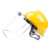 防护面屏配安全帽防尘防油电焊透明面具保全脸 黄安全帽+支架+PC加厚包边屏