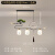 卡维之光新中式禅意餐厅吊灯中国风国潮山峰客厅书房灯茶桌茶台长条茶室灯 1.3米3头黑色 三色变光