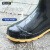 安赛瑞 中筒雨鞋 耐磨防滑雨靴劳保胶鞋 黑色 45 3G00632