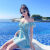 新款韩版游泳衣女士分体保守平角学生性感比基尼显瘦遮肚温泉泳装 9209粉色 M
