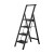 梯子家用人字梯折叠伸缩楼梯加厚碳钢加宽踏板工程铁梯F4-H4 【2024明星旗舰】典雅黑 三