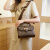 CLESKOESI女包包2024新款韩版时尚百搭小方包单肩斜跨包女士印花手提包 咖啡色