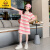 G.DUCKKIDS小黄鸭品牌polo衫连衣裙夏季新款中大童洋气时髦条纹T恤短裙子 粉红条纹 120cm(120cm)