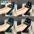 卡帝乐鳄鱼（CARTELO）2023新款真皮休闲韩版个性绿色漆皮女单鞋粗跟大码软皮鞋 黑色方头款(522) 41