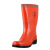 锐麻中筒雨鞋女款带反光条环卫靴清洁工中帮雨靴劳保防水鞋 橙色 41 