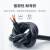 成天泰 国标铜芯电线电缆 RVV-300/500V-3*0.75平方 三芯多股软电源线护套线 100米/卷 黑色