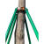 京臣树木支撑架镀锌钢管绿色烤漆园林绿化支撑固定器大树支撑架铁抱箍 40管直径4cm 长1.5m(三脚一套)