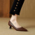 庄莉媛女士鞋子2024的新款品牌皮鞋通勤达人气质尖头浅口单鞋女2024春季 黑色 34