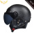 3C认证电动车头盔男女士四季摩托车哈雷半盔冬季款保暖防寒安全帽 棕色短透明镜