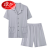 浪莎冰丝睡衣男夏季薄款莫代尔棉男士开衫短袖休闲可外穿家居服套装 26M2102 XL