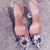 skgoldy透明凉鞋女高跟鞋夏季新款包头带钻仙女风4142大码尖头细跟水晶鞋 2.5cm 银色 34