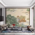 墨岩新中式国风茶室装修设计墙纸墙布卧室床头背景墙壁布客厅沙发壁纸 无缝写真油画布