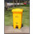 垃圾桶废物桶脚踏桶黄色医院大号户外诊所废弃物240L脚踩 120L特厚中间脚踏桶黄色