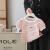 迪士尼女童彩色条纹短袖洋气2024夏季新款女宝宝纯棉恤儿童圆领体恤衫5 粉红色 80cm