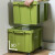 百金顿 军绿色塑料收纳箱带盖 工业风储物整理箱周转箱 杂物存放箱收纳盒 特大号（61*43*34cm）