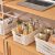 桌面镂空收纳盒家用零食玩具塑料置物筐日式收纳筐宿舍厨房 白色中号拍一发三