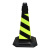 捷斯沃尔 橡胶反光路锥雪糕筒警示柱 黄黑条纹无字耳环款73cm高4kg
