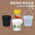 食品级塑料桶圆桶带盖密封桶酱料桶商用小水桶2/3L/4/5/10L升公斤 1L白色带提手塑料水桶 2个