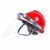 德威狮耐高温防护面罩面具面屏配安全帽防飞溅电焊隔热冶炼钢铝铁炉前工 4毫米加厚面罩红安全帽