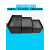 聚祥硕加厚静电方盘黑色塑料托盘长方形浅盘物料分格周转盘零件元件盒 （带缺口）10格 方盘 380*310*30