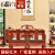 鎏木红木家具缅甸花梨（学名：大果紫檀）功夫泡茶桌椅组合办公室茶台中式茶桌家具 雕花款1.58米+5椅+茶水柜