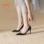鞋柜（shoebox）达芙妮集团旗下2024年春夏新款欧美漆皮铆钉高跟鞋女时尚细跟性感 裸色7厘米普通款 37