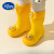 迪士尼（Disney）儿童雨鞋新款1-3岁中小童防滑防水舒适松紧口幼儿园学生雨靴 黄色小鸭[升级防水松紧口] 内长14.0 大概1岁半左右